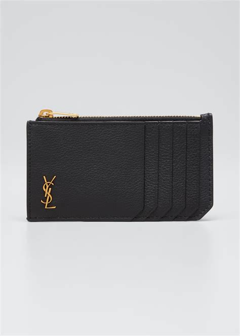 ysl monogram tiny zip card case wallet|YSL handmade wallet.